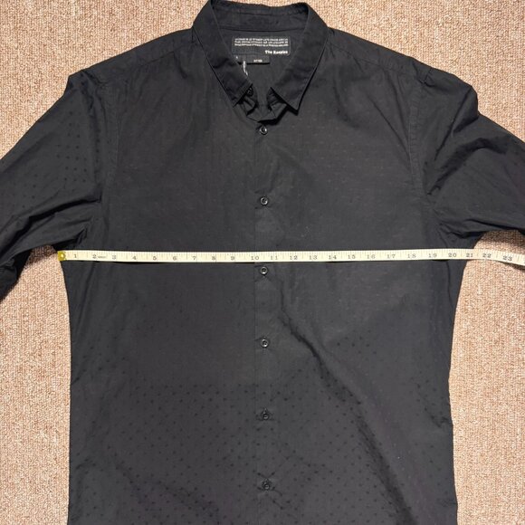 The Kooples Black Long Sleeve Button Up Shirt Polka Dot Fitted Mens Large - Picture 4 of 8